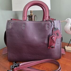 Coach 1941 Rogue 30 38124 Satchel Oxblood Pebbled Leather Bag